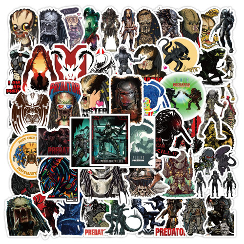 XUNMEILE Predator Stickers 50Pcs for Laptop and Water Bottles,Waterproof Durable Trendy Vinyl Laptop Decal Stickers Pack for Teens, Water Bottles, Computer, Travel Case