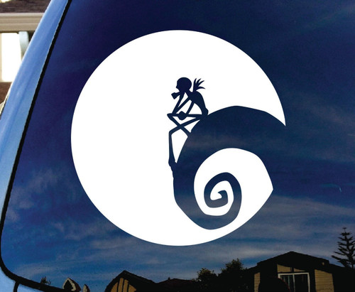 Jack Nightmare Before Christmas - Vinyl - 6" wide (color: WHITE) decal laptop tablet skateboard car windows stickers
