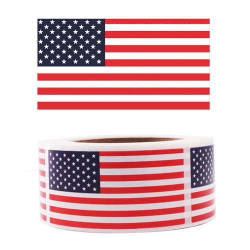 0.7 1.5 Inch American Flag Patriotic Stickers Roll - 250PCS Self Adhesive Patriotic Patriotic USA Flag Stickers. Great for 4th of July, Election Party, Campaign, Patriotic Party, Sport Game