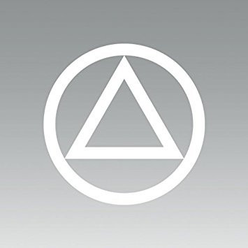 Alcoholics Anonymous Logo - Vinyl (2 stickers of 3" wide) (Color: WHITE) decal laptop tablet skateboard car windows stickers
