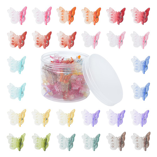50PCS Mini Butterfly Hair Clips Small Cute Butterfly Clips for Hair 90s Girls Women Tiny Butterfly Hair Accessories with Box Package