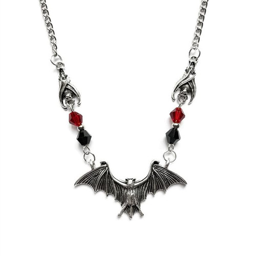 Silver Bat Necklace Cubic Zirconia Inverted Vampire Bat Pendan Necklace, Gothic Punk Cool Heavy Chain Choker Jewelry Gift for Women Silver Bat Necklace Cubic Zirconia Inverted Vampire Bat Pendan Necklace, Gothic Punk Cool Heavy Chain Choker Jewelry Gift for Women