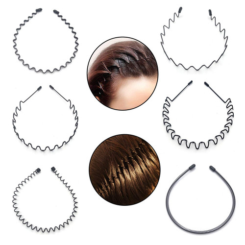 YOUYIDUN 6 Pieces Metal Headbands for Men Women, Wavy Hairbands, Unisex Elastic Hair Bands, Non Slip Elastic Flexible Spring Black Hair Hoops Head Bands Headbands Accessories for Sport Yoga YOUYIDUN 6 Pieces Metal Headbands for Men Women, Wavy Hairbands, Unisex Elastic Hair Bands, Non Slip Elastic Flexible Spring Black Hair Hoops Head Bands Headbands Accessories for Sport Yoga