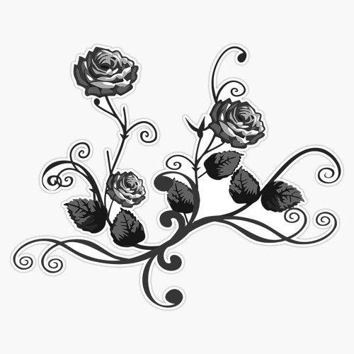 EB Store Black Rose Vinyl Waterproof Sticker Decal Car Laptop Wall Window Bumper Sticker 5in, EBSTORE-STICKERS-2517