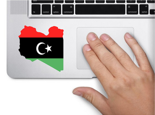 Map with Flag Inside Libya 3x3.4 inches Sticker Decal die Cut Vinyl - Made and Shipped in USA