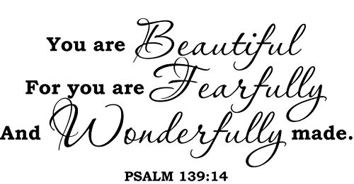 Wall Decal Quote Psalm 139:14 You Are Beautiful Bible Verse Scripture Wall Decal Wall Decal Quote Psalm 139:14 You Are Beautiful Bible Verse Scripture Wall Decal