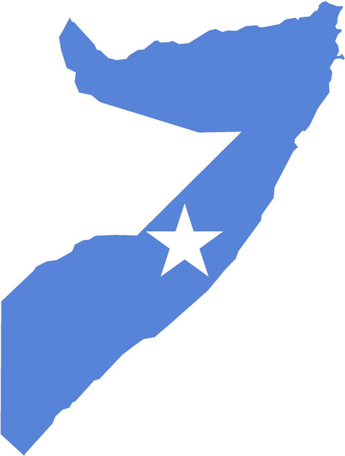 Map with Flag Inside Somalia 4x6.5 Sticker Decal die Cut Vinyl - Made and Shipped in USA