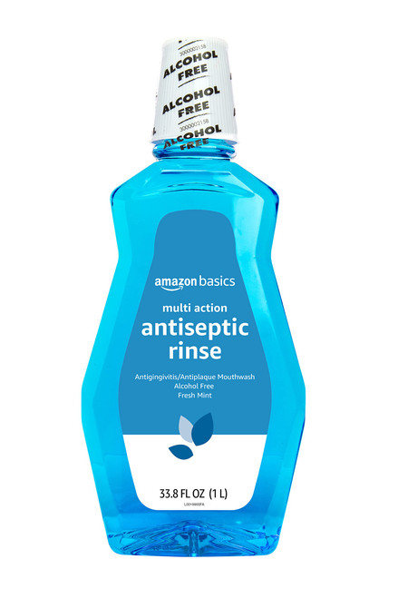 Amazon Basics Multi Action Antiseptic Rinse, Alcohol Free, Fresh Mint, 1 Liter, 33.8 Fluid Ounces, 1-Pack (Previously Solimo) Amazon Basics Multi Action Antiseptic Rinse, Alcohol Free, Fresh Mint, 1 Liter, 33.8 Fluid Ounces, 1-Pack (Previously Solimo)