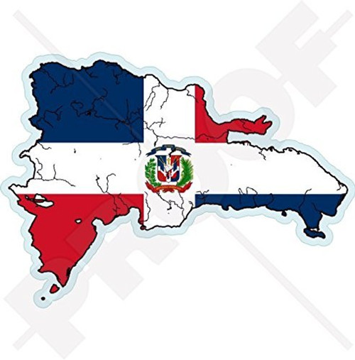 DOMINICAN REPUBLIC Map-Flag, Hispaniola Dominicana 5" (127mm) Vinyl Bumper Sticker, Decal DOMINICAN REPUBLIC Map-Flag, Hispaniola Dominicana 5" (127mm) Vinyl Bumper Sticker, Decal
