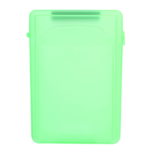 Portable 3.5 inch Hard Drive Disk Storage Box,Hard Disk Storage Protective Box,3.5in HDD/SSD Shockproof Anti-Static ABS Transparent Storage Case(Green)