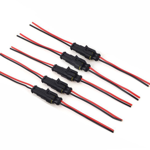 5 Sets 2 Pin Way Car Auto Super Sealed Waterproof Electrical Connectors Plug Socket Kit with Wire AWG Gauge Marine