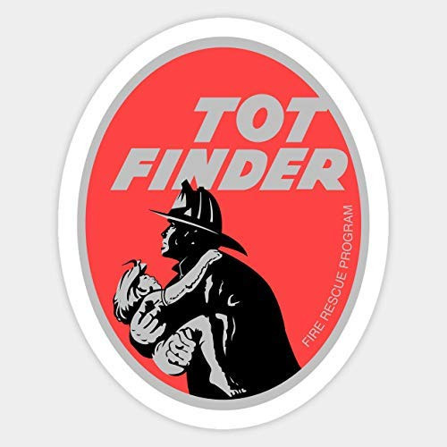 Tot Finder Retro Fire Rescue Sticker - Sticker Graphic - Waterproof - Fade Resistant Die Cut