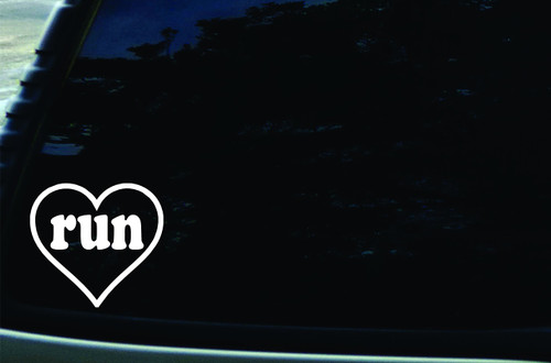 Southern Fried Decals 5" X 4.5" Run in Heart Vinyl Die Cut Decal for Your Car, Truck, Laptop, Window