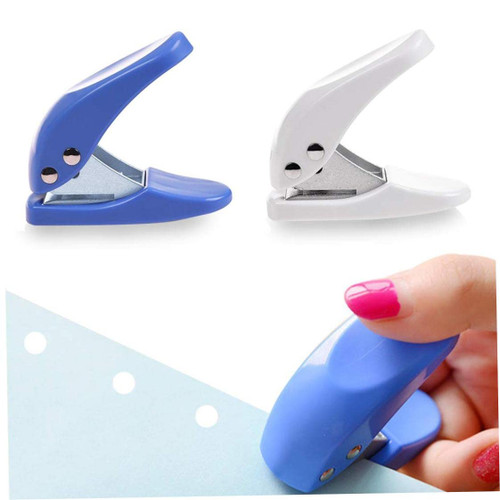BUJIATANG hole punch single hole punch hole punch single heavy duty hole punch Mini Paper 1 Hole Puncher, Portable Pocket Puncher, 10 Sheets at One Time, Random Color (2pcs)