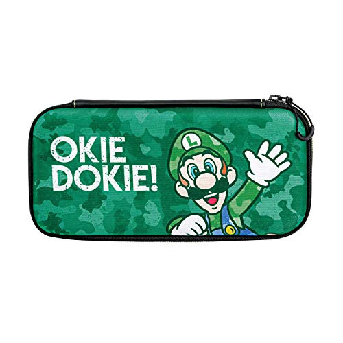 Nintendo Switch Camo Super Mario Bros Luigi Slim Travel Case for Console and Games by PDP, 500-105