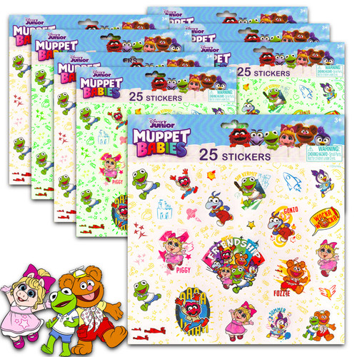Muppet Babies Stickers 8 Pack - 200 Disney Muppet Babies Stickers for Muppets Party Supplies, Party Favors, Disney Birthdays, More | Muppet Babies Stickers for Kids