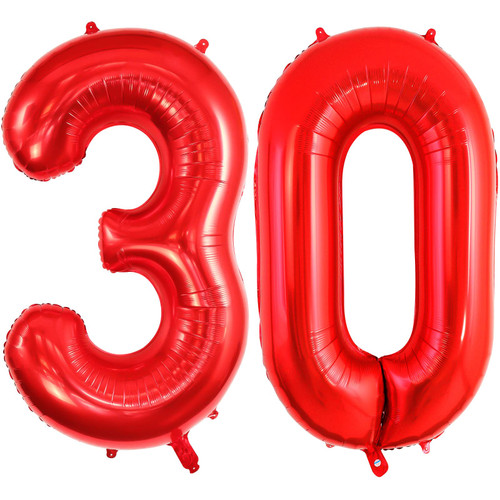 40 Inch Red 30 Number Balloons, Jumbo Foil Balloons for 30th Birthday Party Decorations Supplies / 30th Anniversary Event 40 Inch Red 30 Number Balloons, Jumbo Foil Balloons for 30th Birthday Party Decorations Supplies / 30th Anniversary Event