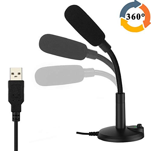 Computer Microphone,Shooter USB Microphone for Podcast Recording Studio Desktop Windows/Mac PC Microphone for Skype,YouTube,Games,Streaming Microphone,Desk Mic 