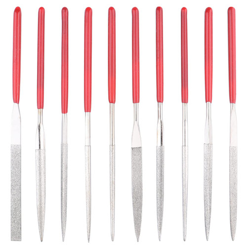 Wolfride 10PCS Mini Diamond Needle File Set Small Files for Metal Glass Jewelry Ceramic, 2mm x 100mm