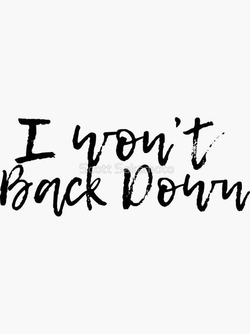 Won't Back Down, Word Cloud Design, I Won't Back Down, Tom, Petty, Sticker - Sticker Graphic -Stickers for Hydroflask Water Bottles Laptop Computer Skateboard, Waterproof Decal Stickers