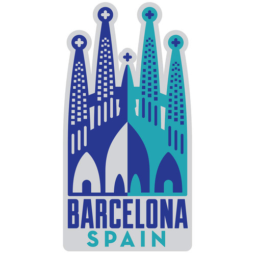Vagabond Heart Barcelona Sticker - Weatherproof Vinyl Spain Souvenir Decal