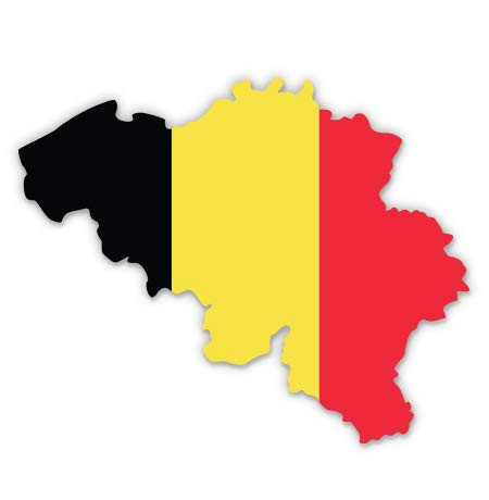 GT Graphics Belgium Map Flag Country Shape - 5" Vinyl Sticker - for Car Laptop I-Pad - Waterproof Decal