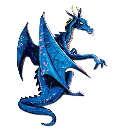 GT Graphics Blue Dragon - 5" Vinyl Sticker - for Car Laptop I-Pad - Waterproof Decal