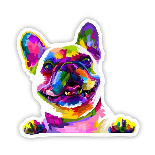 French Bulldog Pop Art Style - 5" Vinyl Sticker - for Car Laptop I-Pad - Waterproof Decal
