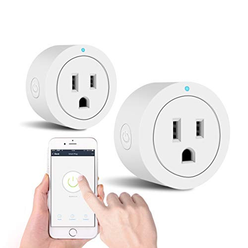 Smart Plug,WiFi Smart Socket Outlet,Mini Wireless Smart Switch Compatible with Alexa Echo Google Home Assitant,No Hub Required,Remote Control Your Devices for Anywhere with Timing Function,2 Pack