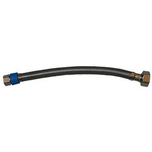 LASCO 10-1071 Water Supply Flex, Stainless Steel Braided With Poly Inner Core, 3/8-Inch Female Texas Fine Flare X 1/2-Inch Female Iron Pipe X 12-Inch