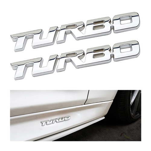 AICEL Turbo Car Emblem, 2 PCS 3D Metal Turbo Badge for Auto Side Body Fender Rear Trunk, Automotive Replacement Decoration Decal Sticker, Tailgate Letter Nameplate for All Cars, Truck, SUV (Silver) AICEL Turbo Car Emblem, 2 PCS 3D Metal Turbo Badge for Auto Side Body Fender Rear Trunk, Automotive Replacement Decoration Decal Sticker, Tailgate Letter Nameplate for All Cars, Truck, SUV (Silver)