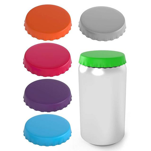 Silicone Soda Can Lids (6 Pack) BPA-Free Reusable Silicone Can Covers, Can Stopper and Protector For Soda, Beer, Drink, Juice, Beverage, Fits Standard Cans (Variety)