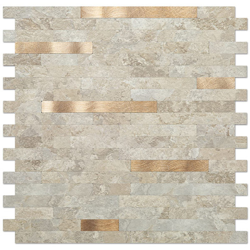 DICOFUN 1 Sheet Peel and Stick Backsplash Wall Tile, PVC Kitchen Backsplash Peel and Stick in Beige