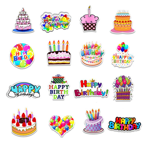 Birthday Stickers for Kids,50 Pcs 4" Happy Birthday Stickers for Adults,Kids Birthday Party Decor Favor Stickers,Adults Badge Birthday Stickers for Birthday Cards Gift Tags Envelopes,Classroom Birthday Party Supplies (Happy Birthday C)