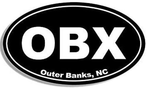 Oval Black OBX Outer Banks NC Sticker (North Carolina Beach Logo Town) Oval Black OBX Outer Banks NC Sticker (North Carolina Beach Logo Town)