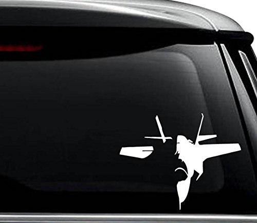 F-35 Lightning Fighter Jet Plane Decal Sticker For Use On Laptop, Helmet, Car, Truck, Motorcycle, Windows, Bumper, Wall, and Decor Size- [10 inch] / [25 cm] Wide / Color- Gloss White