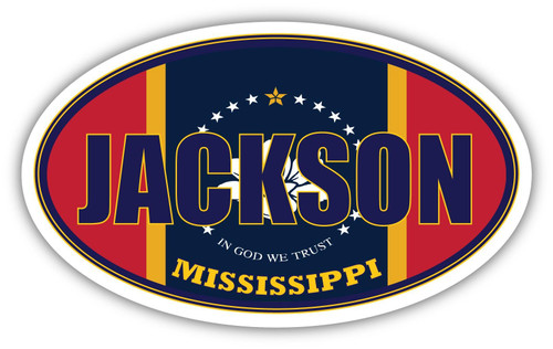 Jackson City Mississippi.png State Flag | MS Flag Hinds County Oval State Colors Reflective Sticker Car Decal 3x5 inches Jackson City Mississippi.png State Flag | MS Flag Hinds County Oval State Colors Reflective Sticker Car Decal 3x5 inches