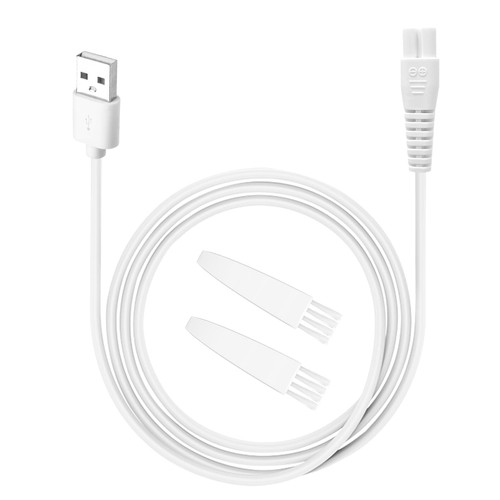 uijino USB Charging Cable Compatible with PRITECH Electric Callus Remover, 5V Charger Works with PRITECH Electric Feet Callus Removers BCM-1138 Pedicure Tools, 2 Cleaning Brush, 3.3ft Power Cord