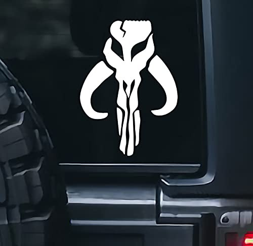 Bounty Hunter Mandalorian Decal Vinyl Sticker Cars Trucks Vans Walls Laptop White 5.5 x 4.25 inch VC-371