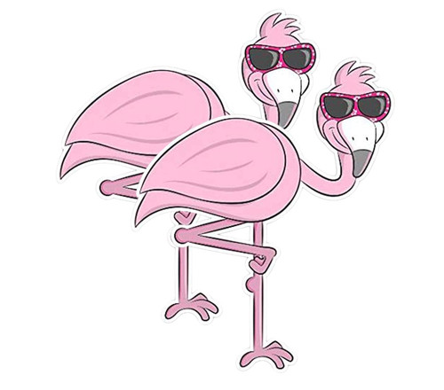 Flamingo Sticker Vinyl Sticker Decal (2 Pack) - 5 Inches - for Car Truck SUV Van Window Bumper Wall Laptop Tablet Cup Tumbler and Any Smooth Surface