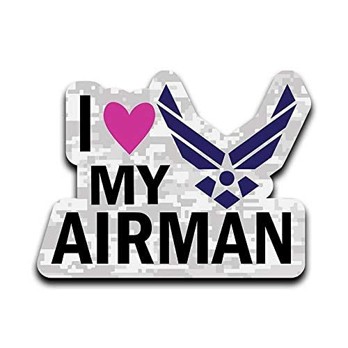 WSQ I Love My Airman Air Force Vinyl Sticker Decal - 5 Inches - for Car Truck SUV Van Window Bumper Wall Laptop Tablet Cup Tumbler and Any Smooth Surface