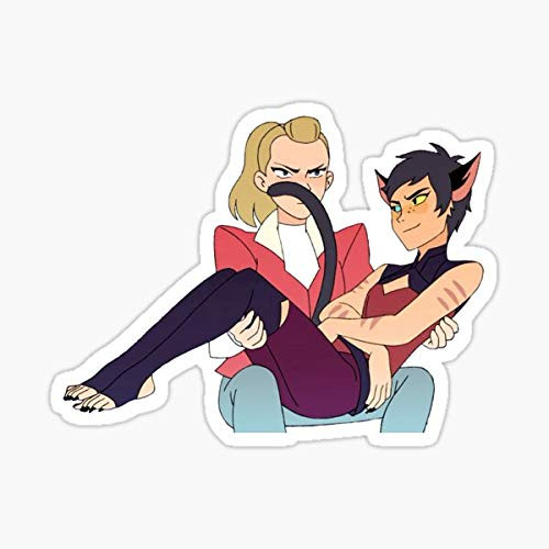 Catradora - Catra Sitting on Adora's Lap Sticker - Sticker Graphic - Auto, Wall, Laptop, Cell, Truck Sticker for Windows, Cars, Trucks