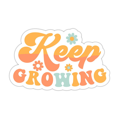 ZURRAM 3PCS Motivational Positive 3" Sticker, Vinyl Waterproof Inspirational Floral Keep Growing Encouraging Quotes Sticker Decal for Laptop Water Bottle Notebook 3 Inches