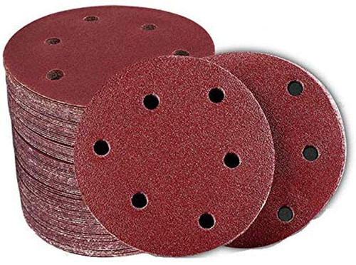 Lheng 5-Inch/125mm 6 Holes 80 Grit Hook and Loop Sanding Discs Sand Sheet 20pcs