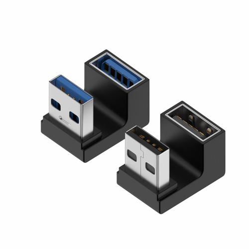Herfair U-Shape USB 3.1 Adapter (2 Pack) 180 Degree USB Male to Female Extender 10Gbps USB Coupler Connector Support OTG for PC, Laptop, USB Charger, Raspberry Pi and More (Style C)