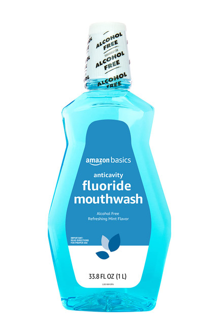Amazon Basics Anticavity Fluoride Mouthwash, Alcohol Free, Refreshing Mint, 1 Liter, 33.8 Fluid Ounces, 1-Pack (Previously Solimo) Amazon Basics Anticavity Fluoride Mouthwash, Alcohol Free, Refreshing Mint, 1 Liter, 33.8 Fluid Ounces, 1-Pack (Previously Solimo)
