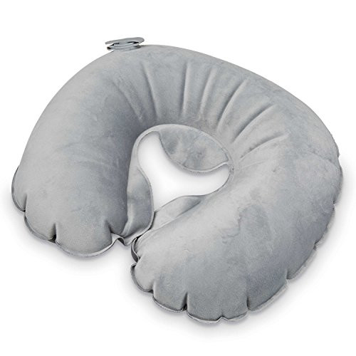 Samsonite Compact Inflatable Neck Pillow with Pouch, Charcoal