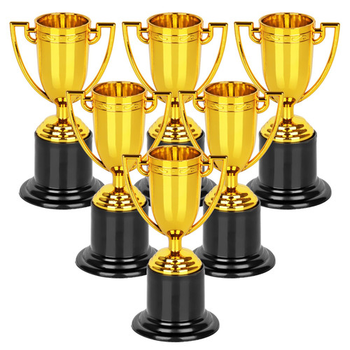 WINKIO Mini Trophies, 6 Pack Gold Trophy Award, Plastic Trophies for Kids, 4 Inch Trophy Cups, Award Trophies for Party Favors, Props, Rewards, Winning Prizes, Competitions Ceremony Parties Favor WINKIO Mini Trophies, 6 Pack Gold Trophy Award, Plastic Trophies for Kids, 4 Inch Trophy Cups, Award Trophies for Party Favors, Props, Rewards, Winning Prizes, Competitions Ceremony Parties Favor