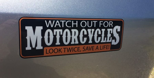 Kramer sticker's shop Watch Out for Motorcycles Sticker for Car Vinyl Decal Truck Window Bumper Sticker Laptop Decal Motorcycle 9 ? 3 in.