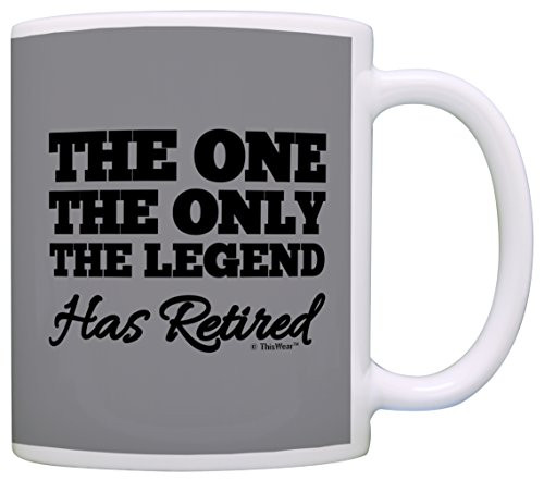 Retirement Gift One Only Legend Has Funny Retired Gag Gift Coffee Mug Tea Cup Gray